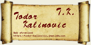 Todor Kalinović vizit kartica
